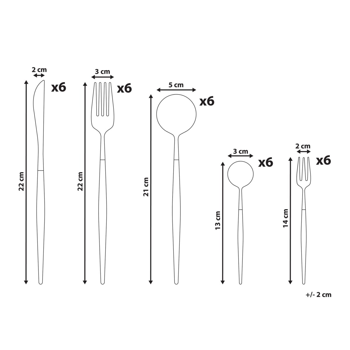 Zestaw sztućców 30 elementów BAVETTE Srebrny