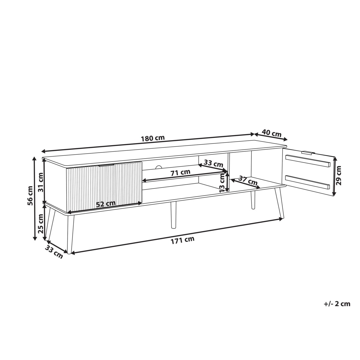 Szafka RTV TIMMINS Drewno sosnowe Brązowy