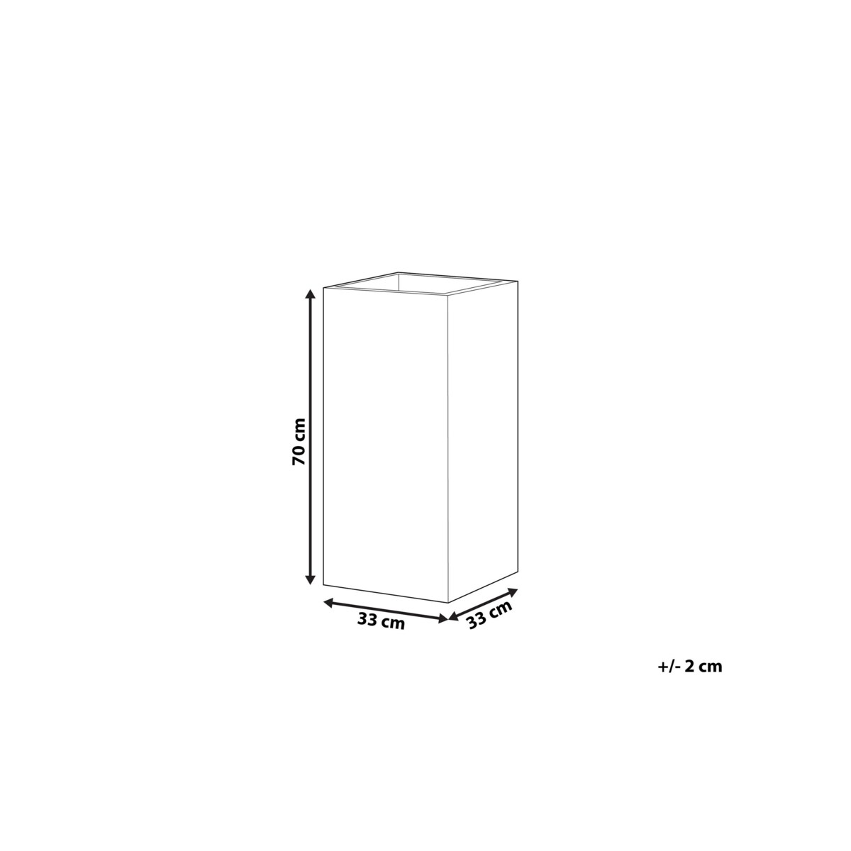 Doniczka 33 x 33 x 70 cm szara DION