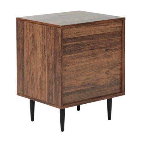 Szafka nocna 2 szuflady MDF Ciemne drewno KEITH