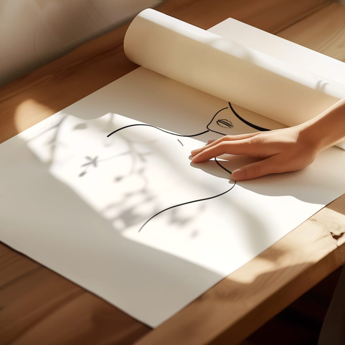 plakat line art mystery lady 2 50x70 cm