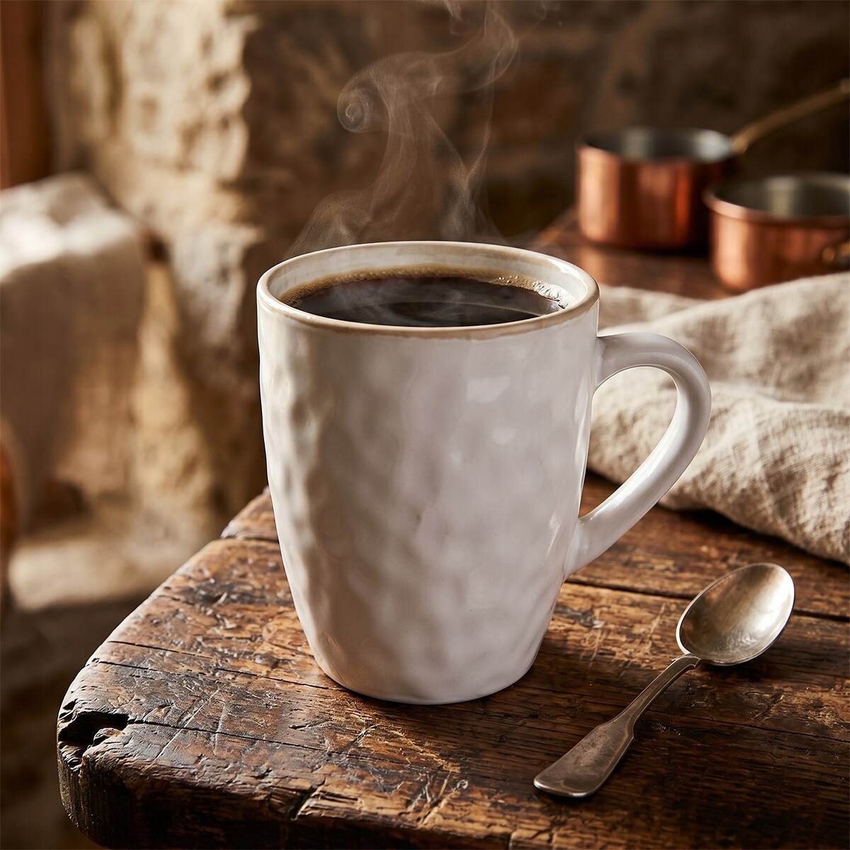 KUBEK CERAMICZNY 350ml BIAŁY DO KAWY HERBATY Z UCHWYTEM NA KAWĘ HERBATĘ