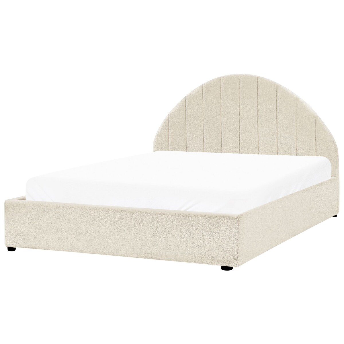 Łóżko z pojemnikiem boucle 140 x 200 cm złamana biel CHADENET