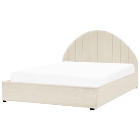 Łóżko z pojemnikiem boucle 140 x 200 cm złamana biel CHADENET