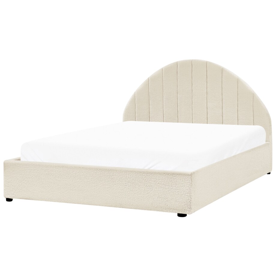 Łóżko z pojemnikiem boucle 140 x 200 cm złamana biel CHADENET