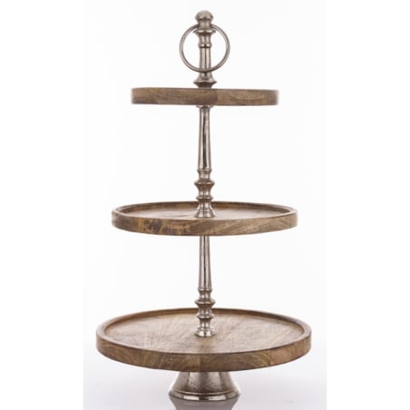 Patera drewniana 3 poziomy 54x30x30 cm CAKE - I