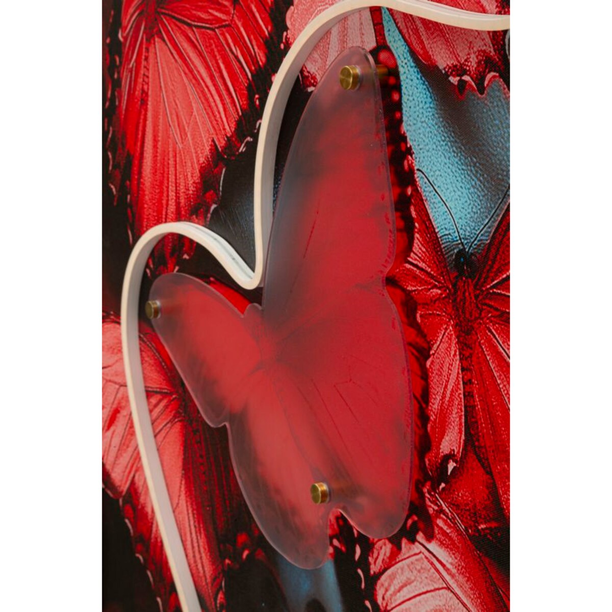 Obraz na płótnie Butterflies, kolor wielokolorowy, płótno i płyta MDF, 60 x 90 cm, LED, 3D, motyw: motyle, dekoracja ściany do salonu, Mauro Ferretti