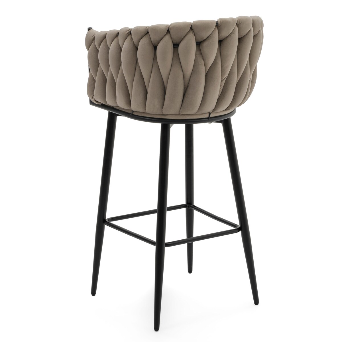 Hoker tapicerowany welurowy pleciony do salonu jadalni barowy glamour LATINA