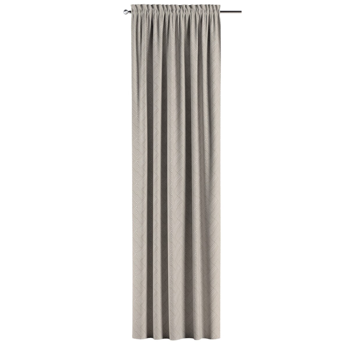 Zasłona na kanale z grzywką 1 szt. 130x260 beżowo-kremowe geometryczne wzory