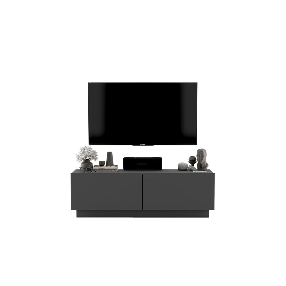 Szafka RTV Komoda Loft Industrialna stojąca / wisząca Grafit MAT 120 cm