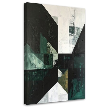 Obraz do salonu sypialni biura loftu, Zielona geometryczna abstrakcja
