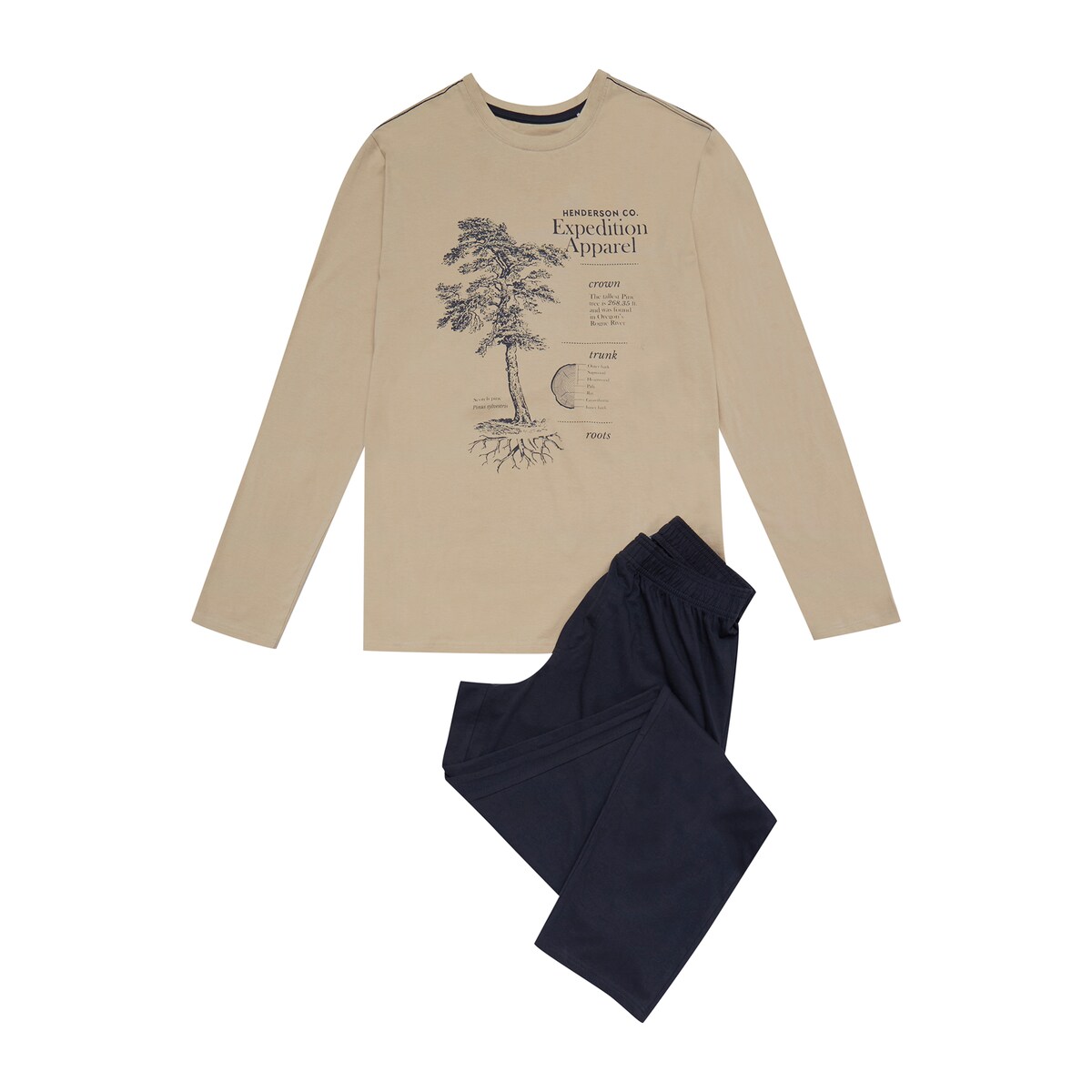 Piżama Jerry 41905-80X Beżowa Beżowy, XXL