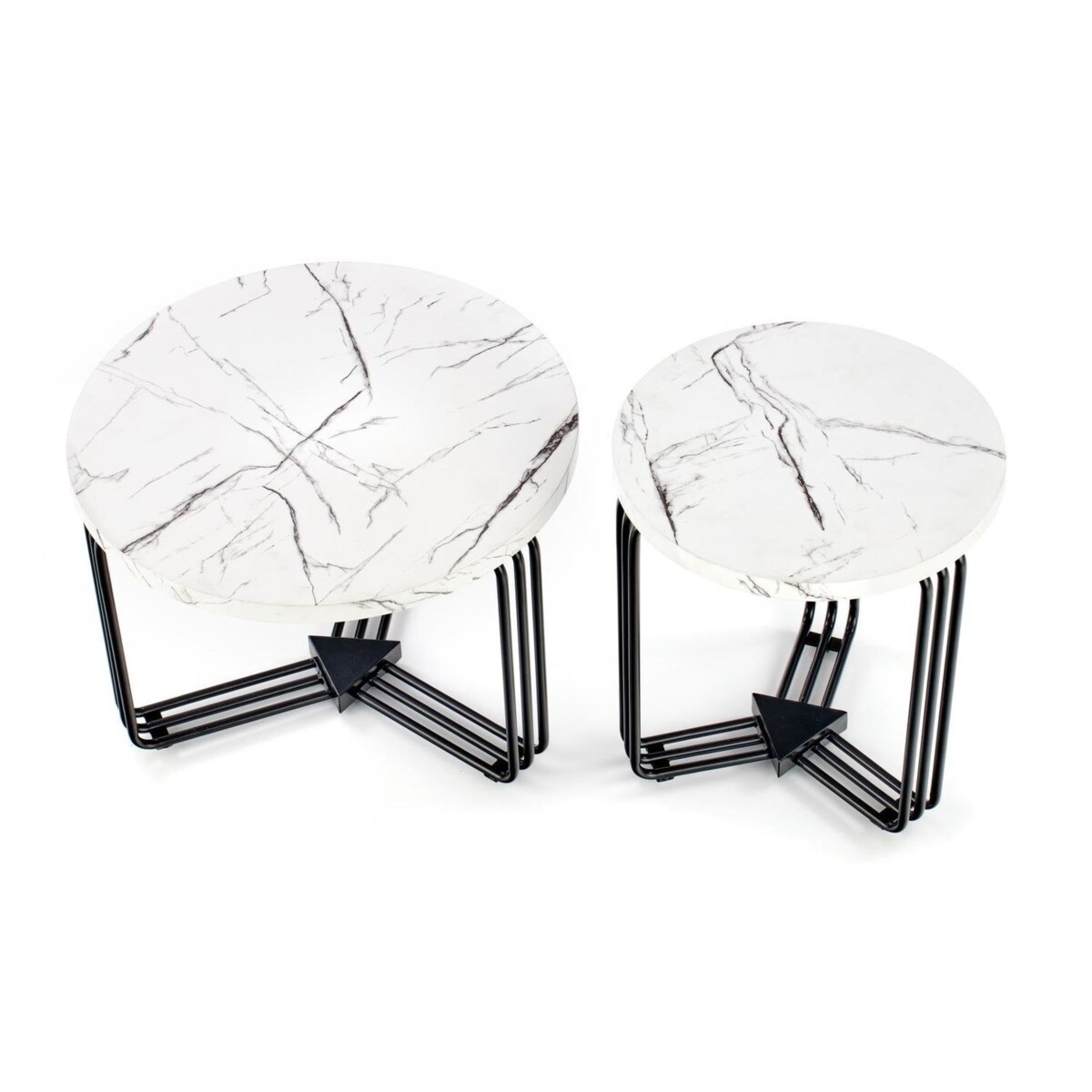 STOLIK KAWOWY Lintica M BIAŁY MARMUR mdf i stal 55/55/41 cm