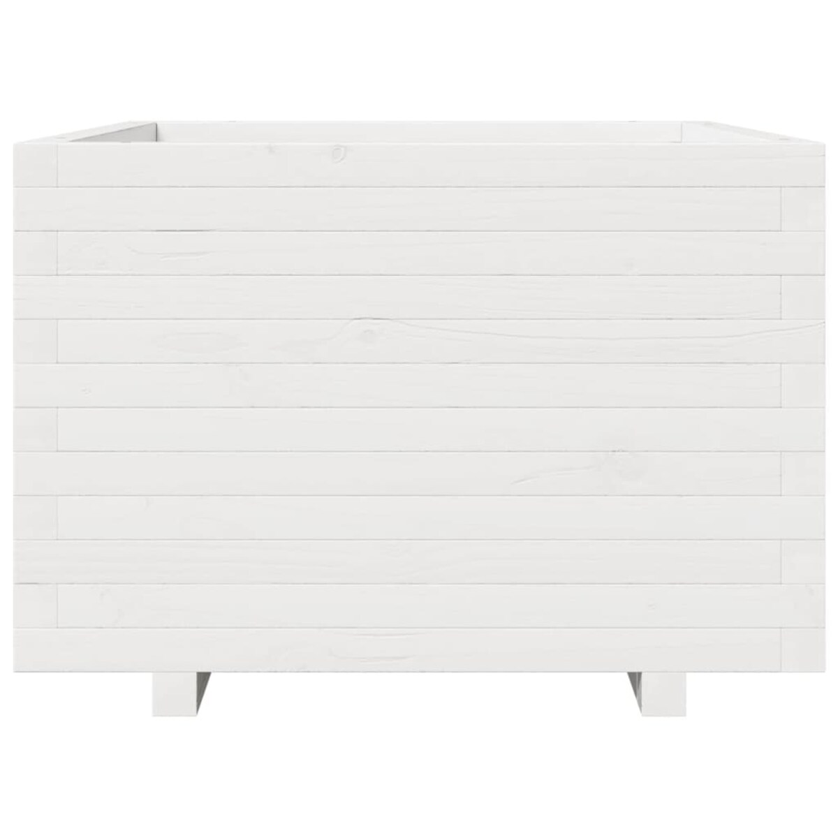 vidaXL Donica ogrodowa, biała, 70x70x49,5 cm, lite drewno sosnowe