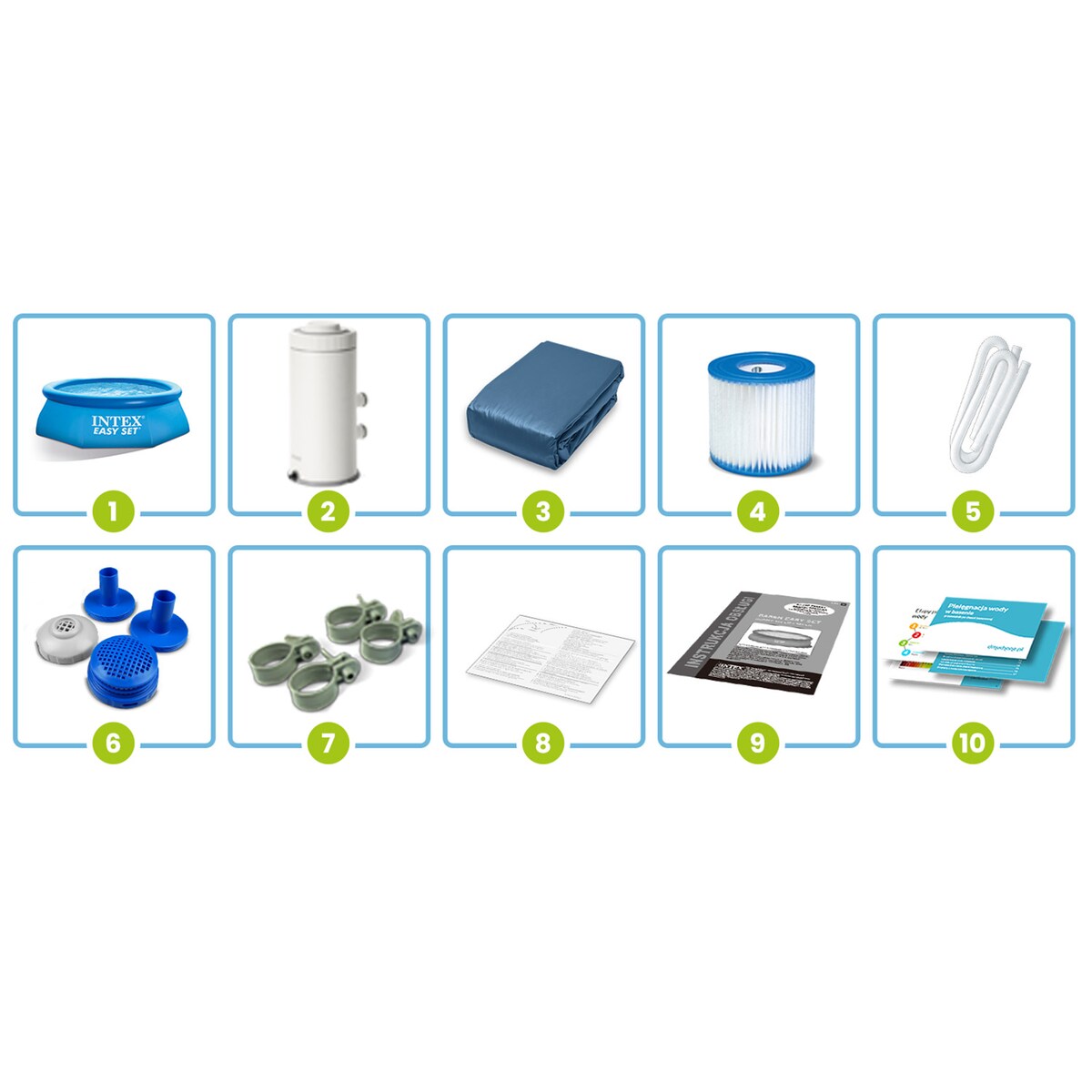 Basen ogrodowy rozporowy pompa 457x84 Intex 10w1