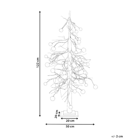 Dekoracja ogrodowa LED HOLAR Choinka 122 cm Biały