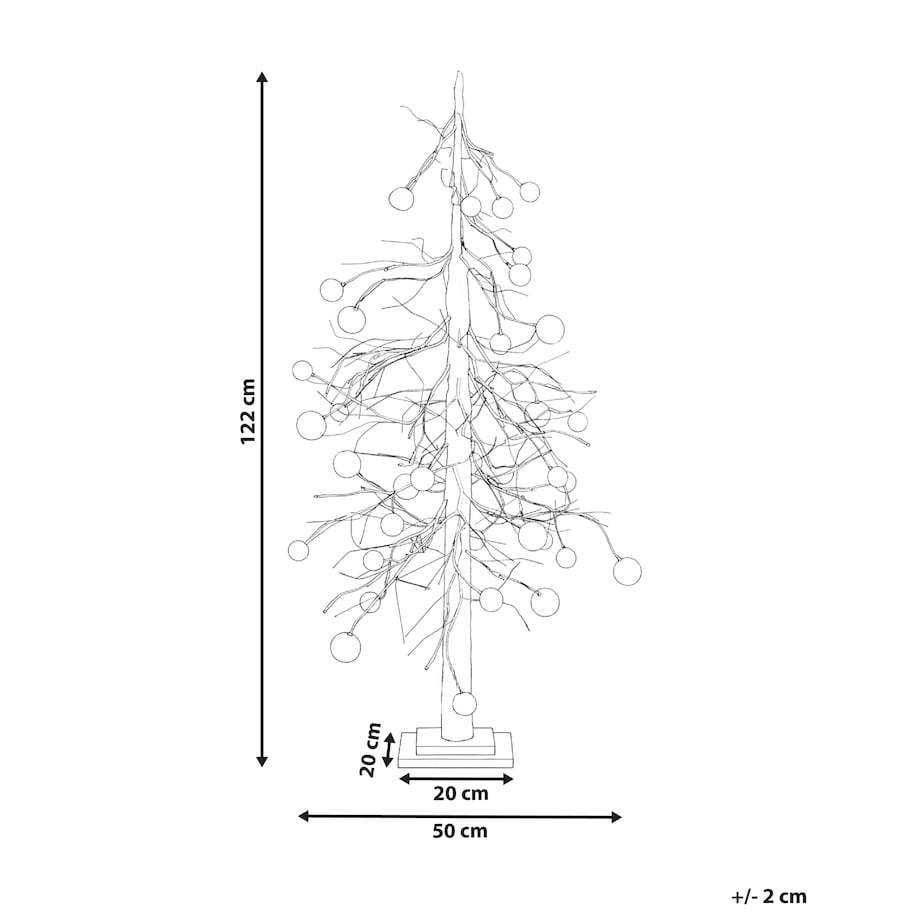 Dekoracja ogrodowa LED HOLAR Choinka 122 cm Biały