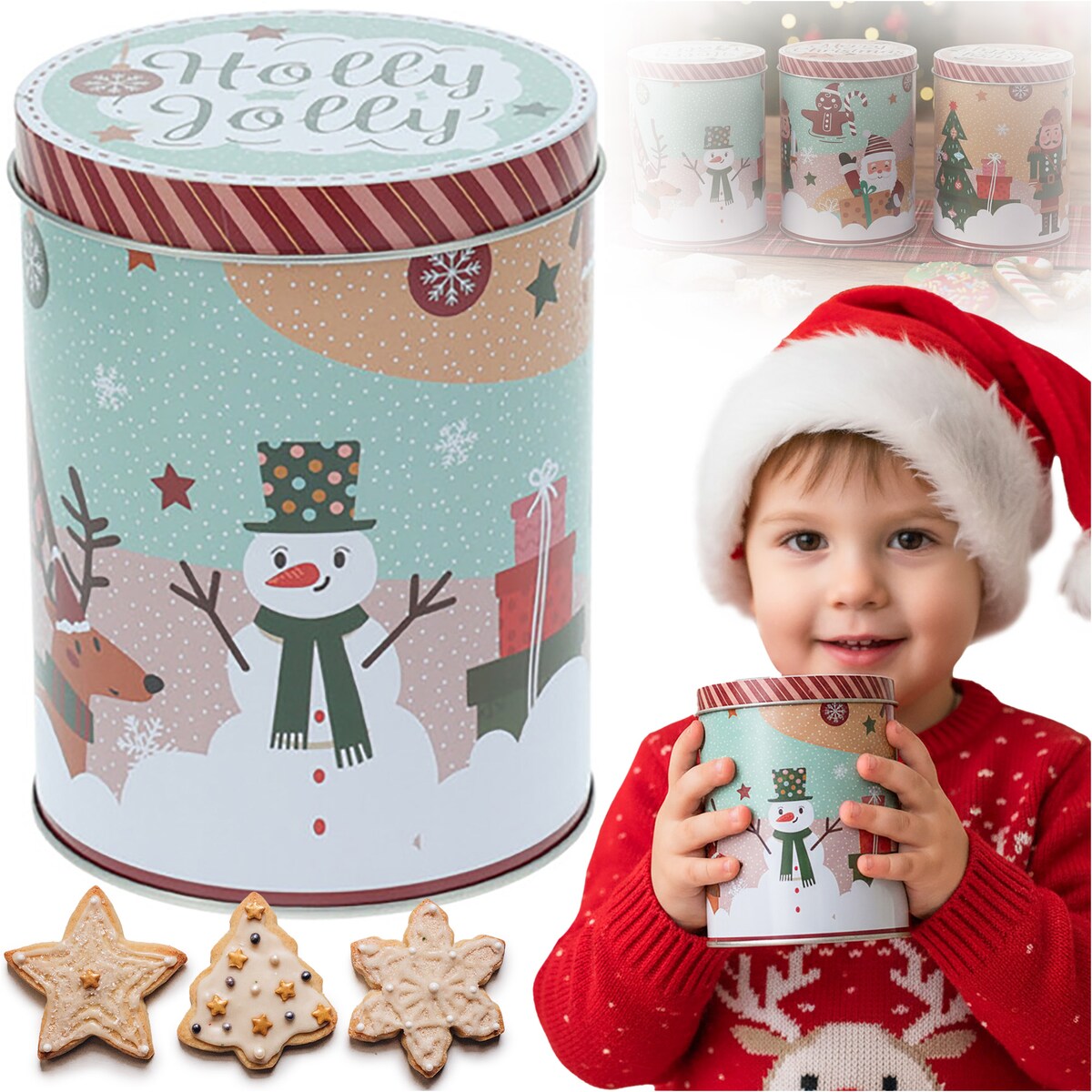 Puszka Na Pierniki Ciastka Boże Narodzenie 10X14 Cm Świąteczna Dekoracyjna Cukierki Słodycze