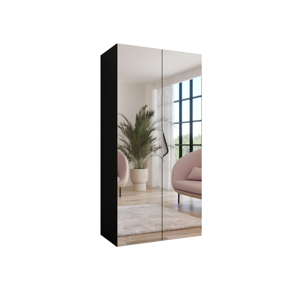 Szafa uchylna z lustrem Sandi 3 100 wys 202 cm Czarny + u Kaszmir