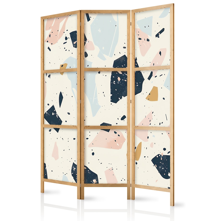 Parawan Japoński 3-panelowy Lastriko W Stonowanych Kolorach 135x172cm