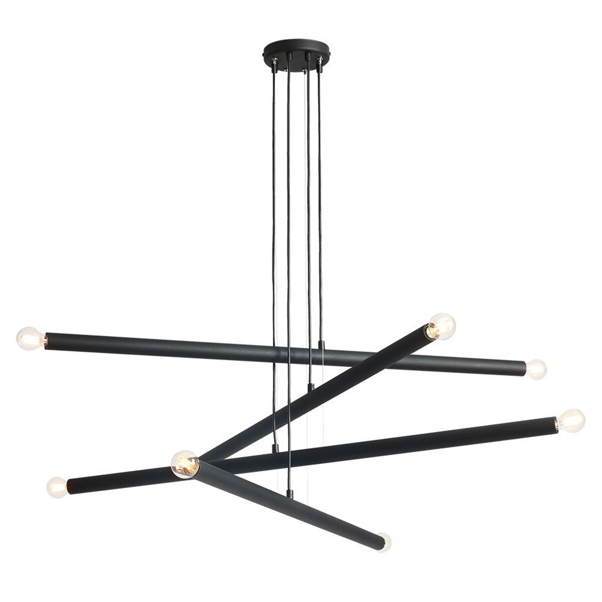 Loftowa lampa wisząca 1072P1 Aldex metalowe tuby kaskada czarna