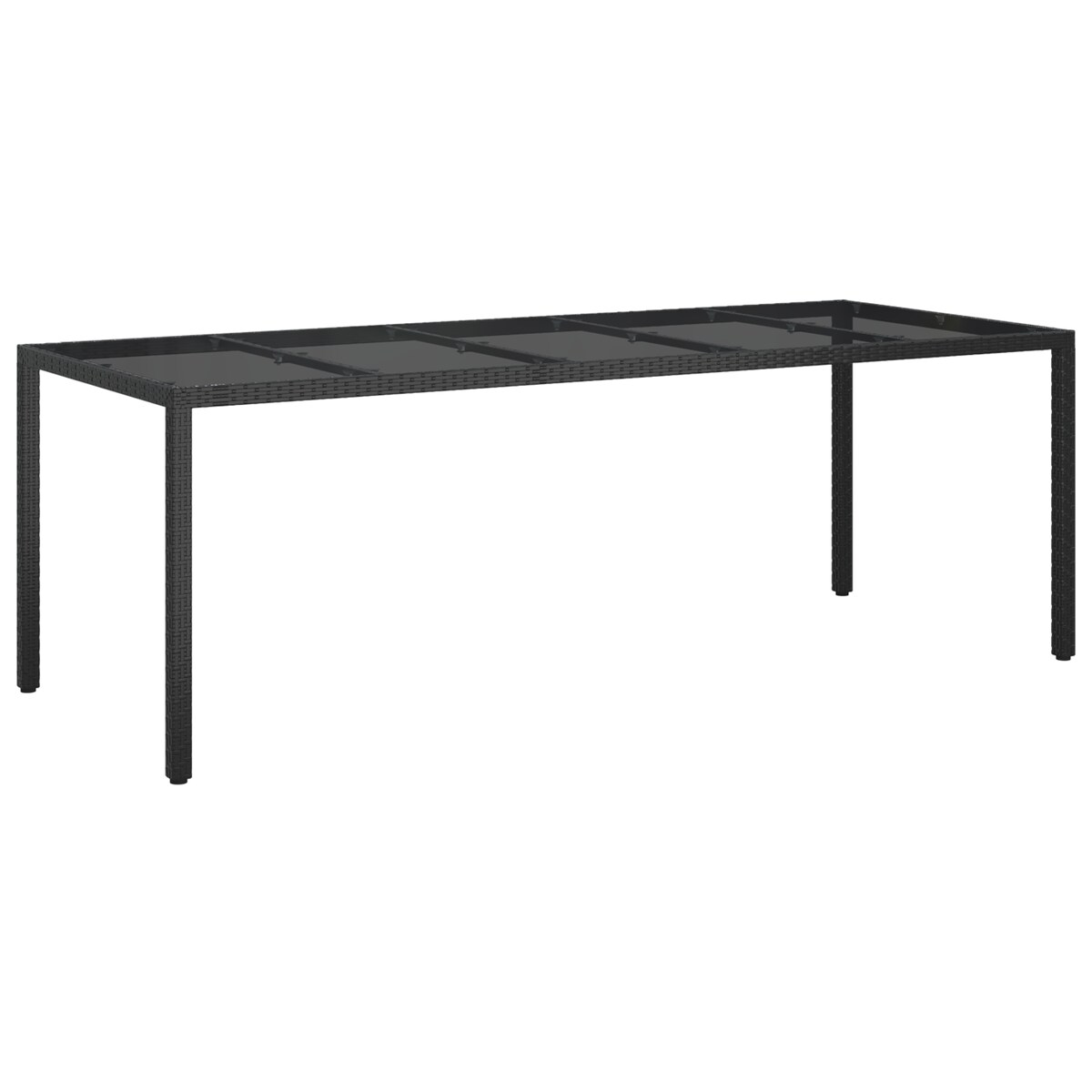 vidaXL Czarny stół do jadalni 250x100x75 cm Polirattan