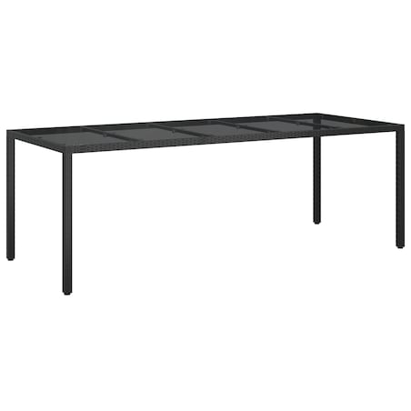 vidaXL Czarny stół do jadalni 250x100x75 cm Polirattan