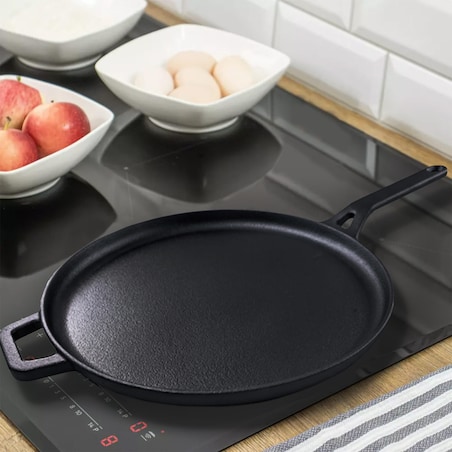 Patelnia naleśnikowa żeliwna 29 cm do naleśników indukcja na gaz KINGHOFF
