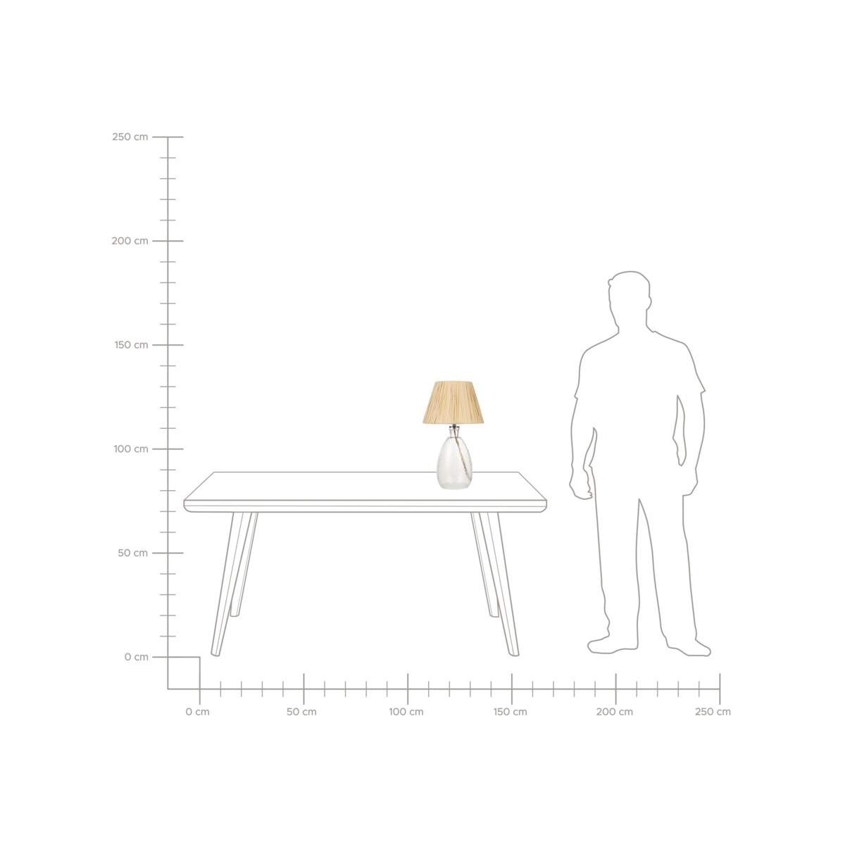 Lampa stołowa szklana transparentna BLANCO