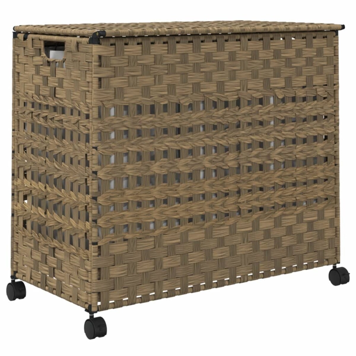 vidaXL Kosz na pranie z kółkami, 66x35x60 cm, rattan