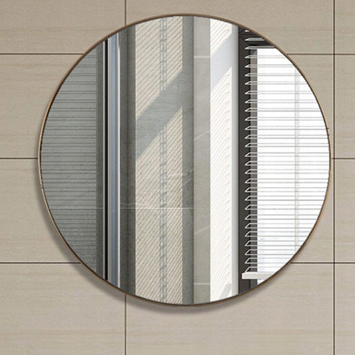 Duże lustro okrągłe industrialne łazienkowe salon sypialnia złote 70cm xxl