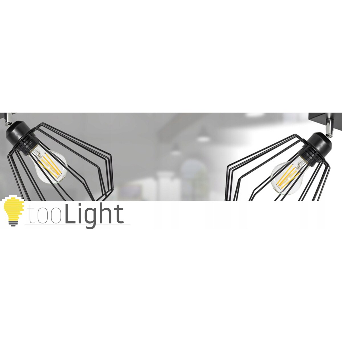 Lampa Wisząca Podwójna Metalowa Loft Plafon Czarna