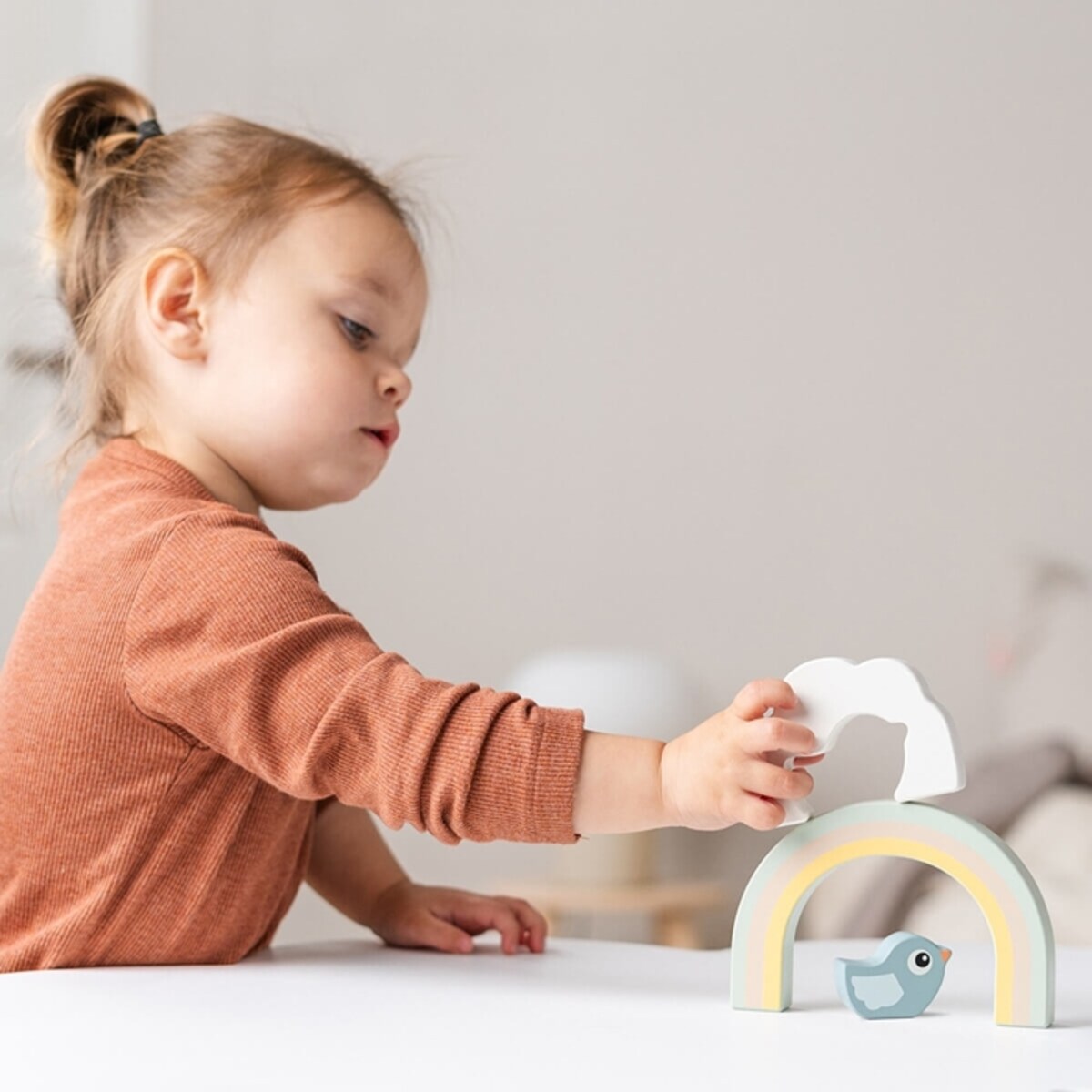 Done by Deer Drewniana Układanka Ptaszek Birdee 3el.