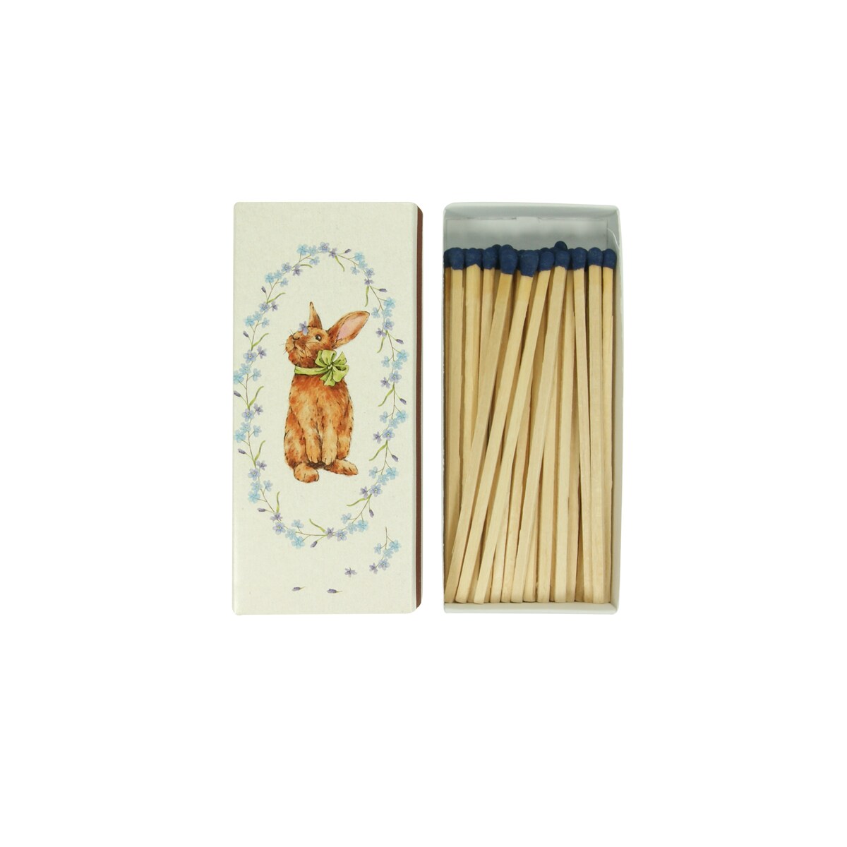 Zapałki Zając z zieloną kokardą