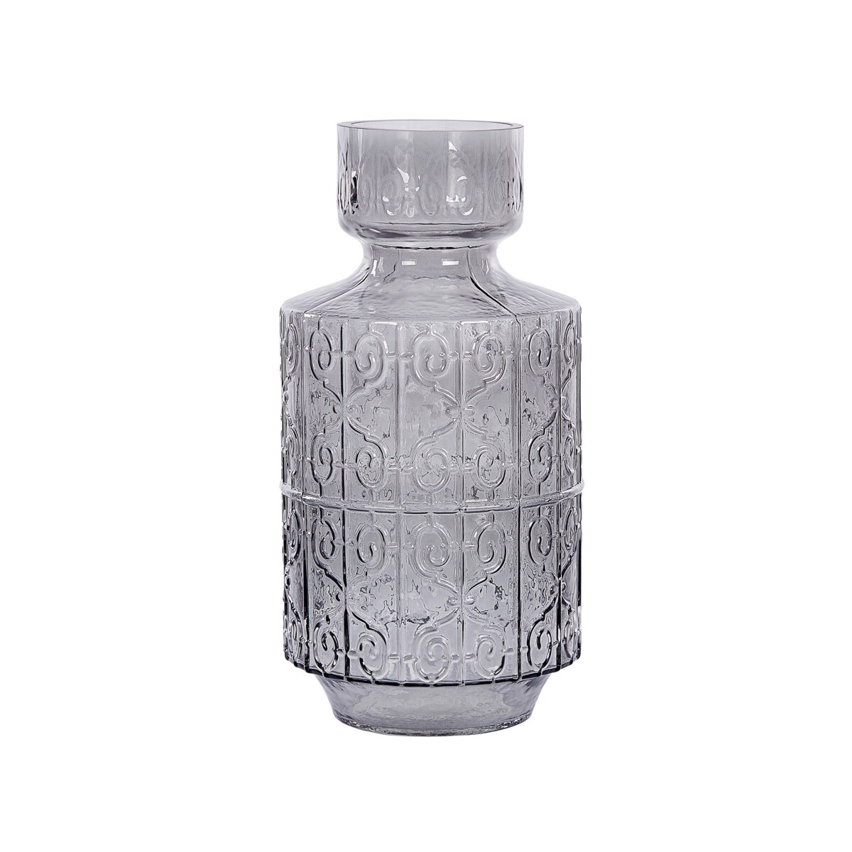 Wazon na kwiaty szklany 33 cm szary DIKELLA