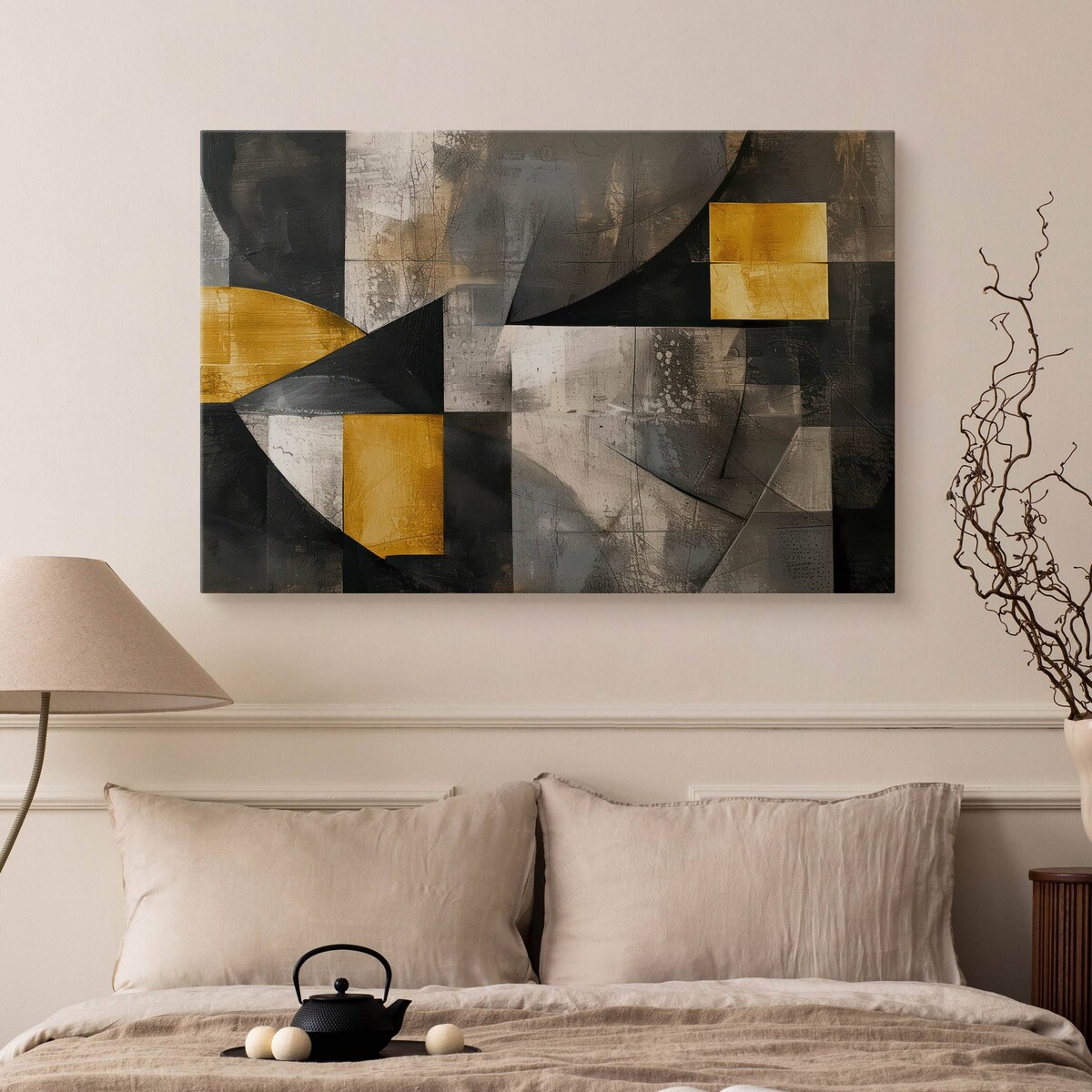 Obraz Na Płótnie Do Salonu Wzory Geometryczne Abstrakcja Beton 70x50cm