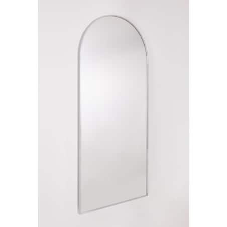 Lustro półowalne w metalowej ramie srebrne 80x180 cm Inys