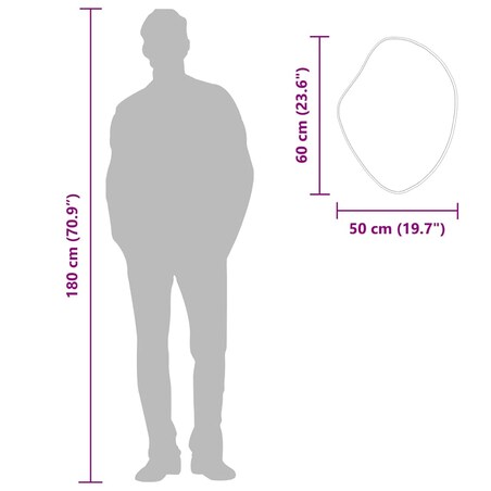 vidaXL Lustro ścienne, srebrne, 60x50 cm