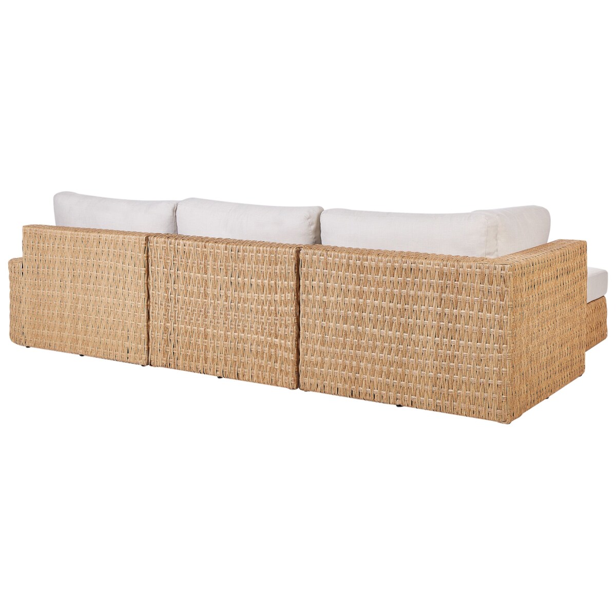 Narożnik ogrodowy ze stolikiem dla 4 osób OLIVERI Prawostronny Technorattan Beżowy