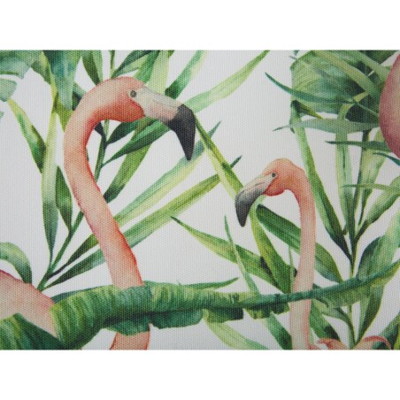 Zestaw 2 leżaków ogrodowych jasne drewno akacjowe wzór we flamingi ANZIO