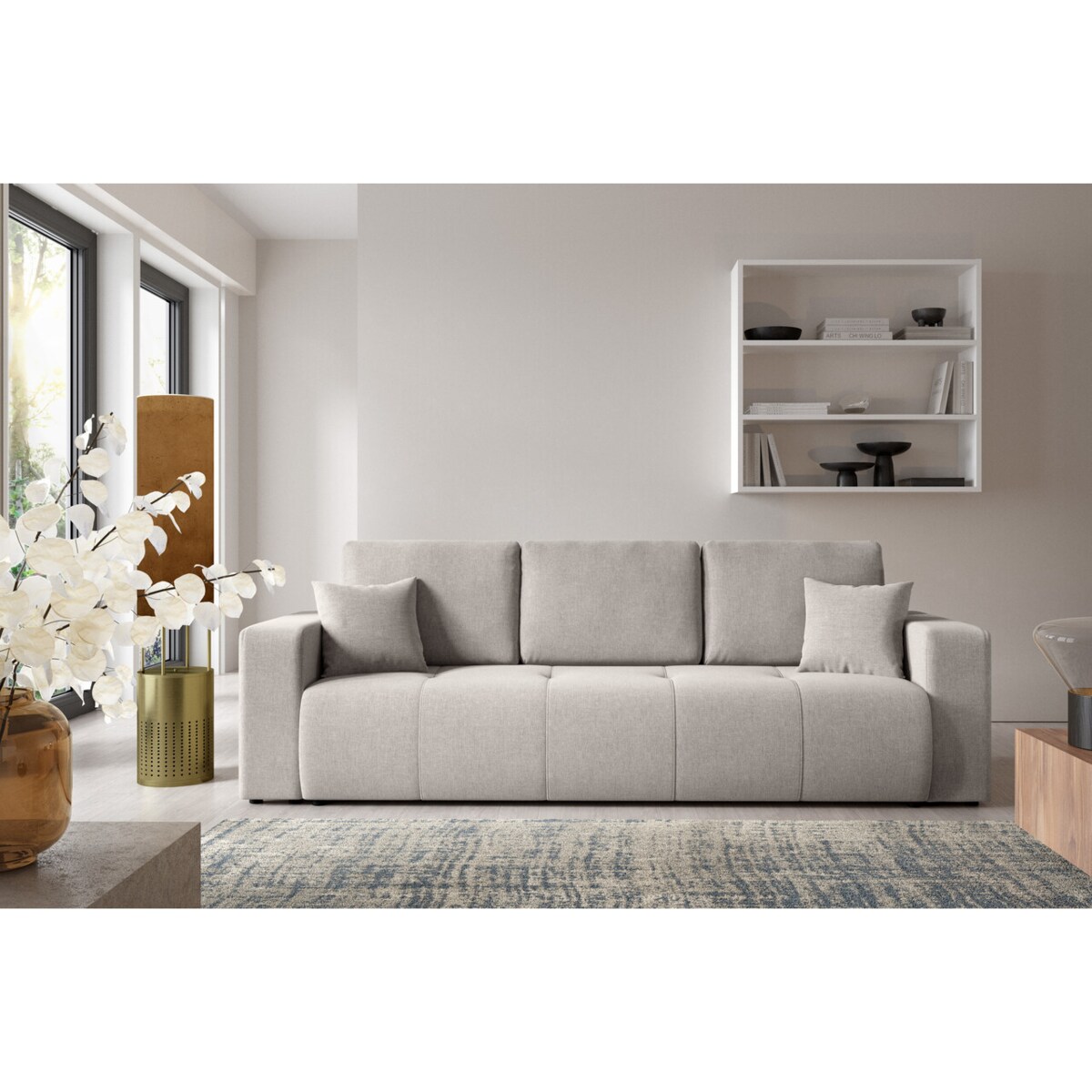 Kanapa MOLINIO z funkcją spania z pojemnikiem na pościel Kolor: Wind 84