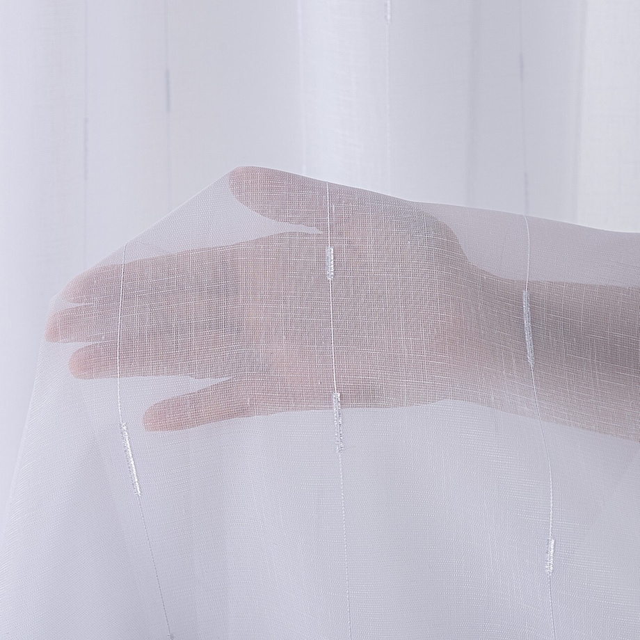 Firana na haczykach flex podwójnych 300x245 biały ze wzorem