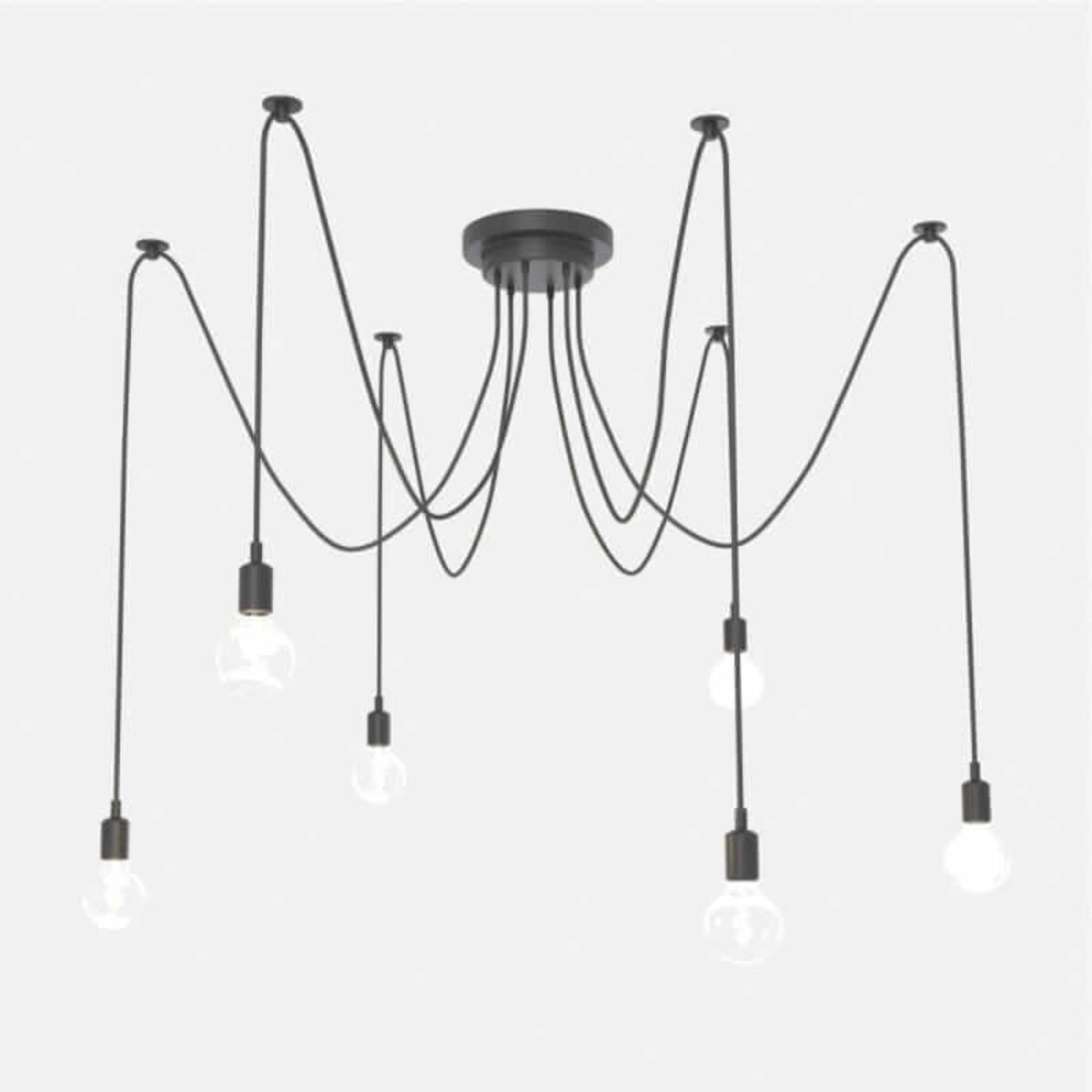 Minimalistyczna lampa zwieszana Spider ABR-SPIDER-6XE27 Abruzzo czarny