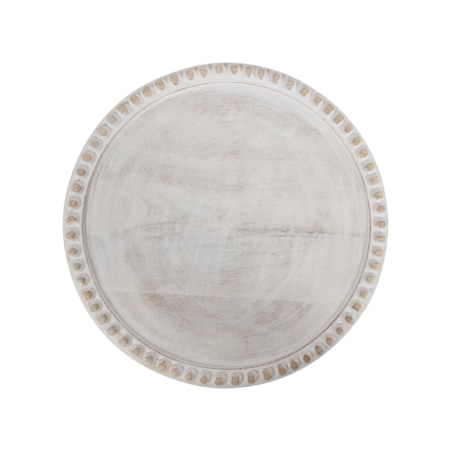 Patera ze szklanym kloszem drewno mango jasne DENDERA