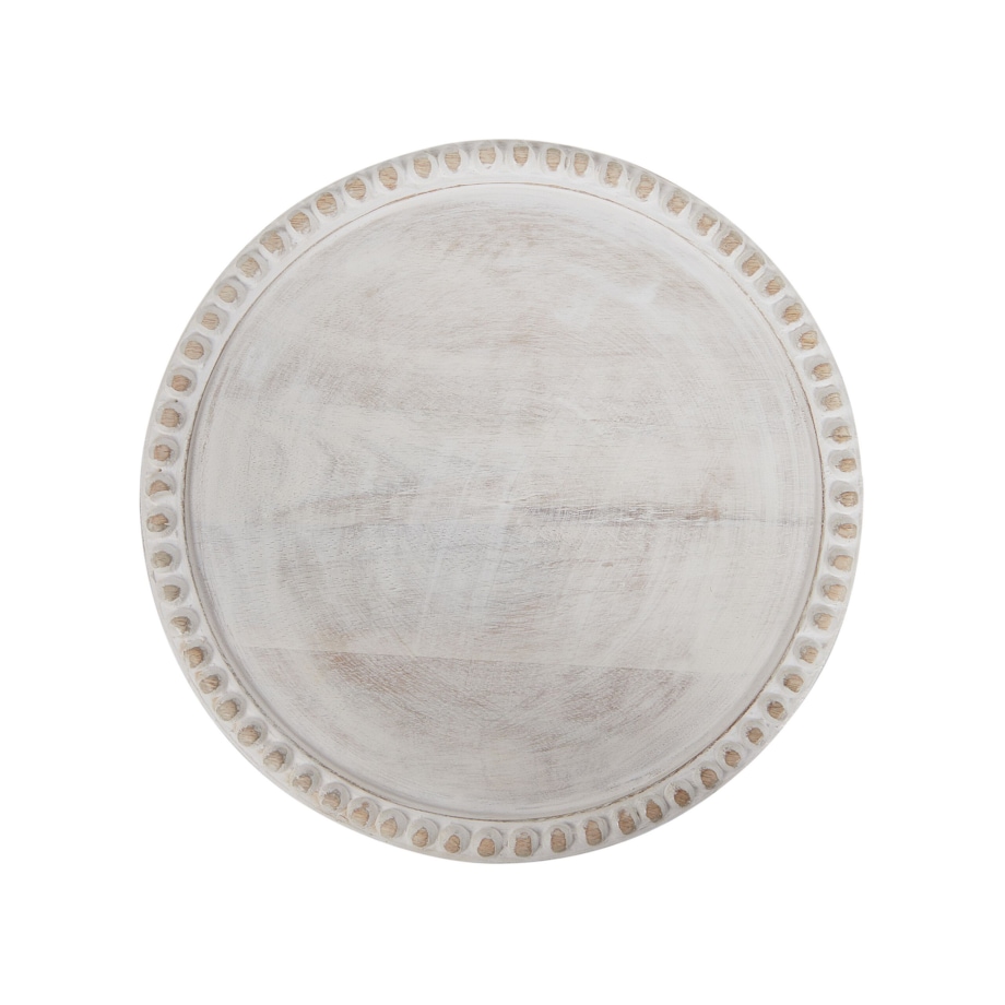 Patera ze szklanym kloszem drewno mango jasne DENDERA