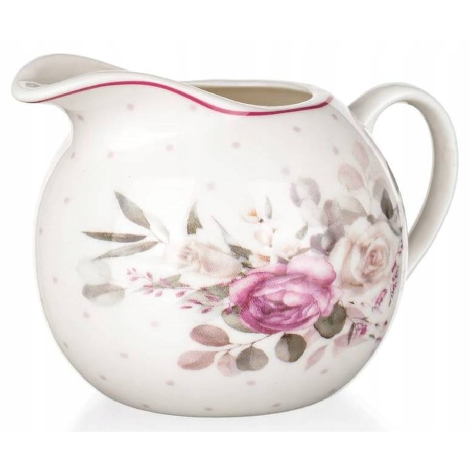 MLECZNIK 250ml ceramiczny w róże kwiaty na mleko sos dzbanek pojemnik