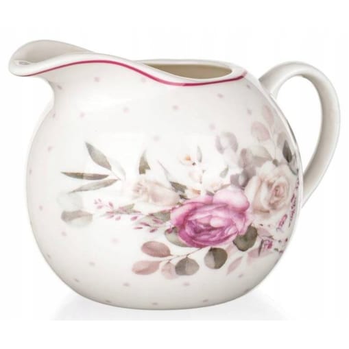 MLECZNIK 250ml ceramiczny w róże kwiaty na mleko sos dzbanek pojemnik