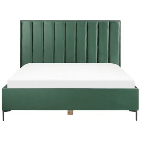 Zestaw mebli do sypialni welur 180 x 200 cm zielony SEZANNE