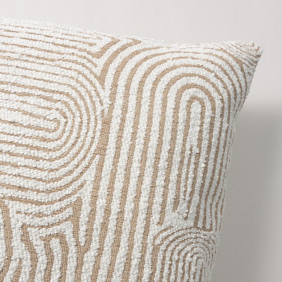 Poszewka Kinga na poduszkę 43x43 beżowe łuki na kremowym tle