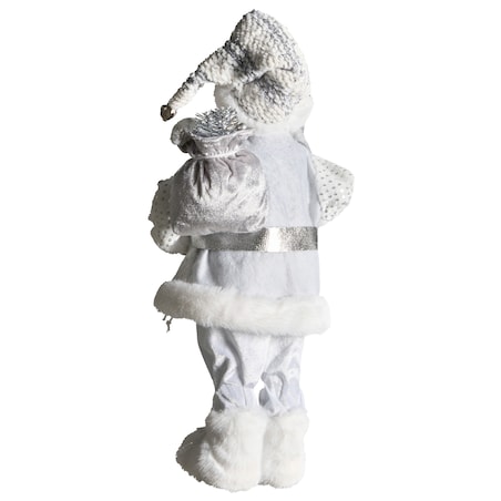 Dekoracja świąteczna NELAUG Mikołaj 48 cm Srebrny